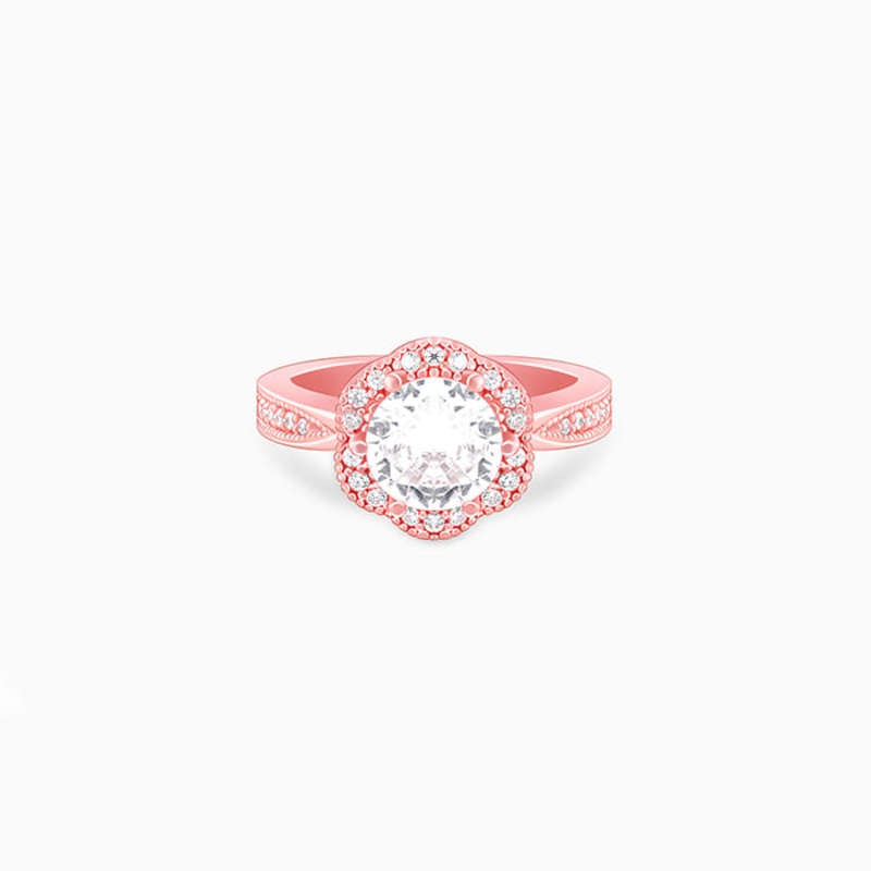 Rose Gold Floral Shine Ring