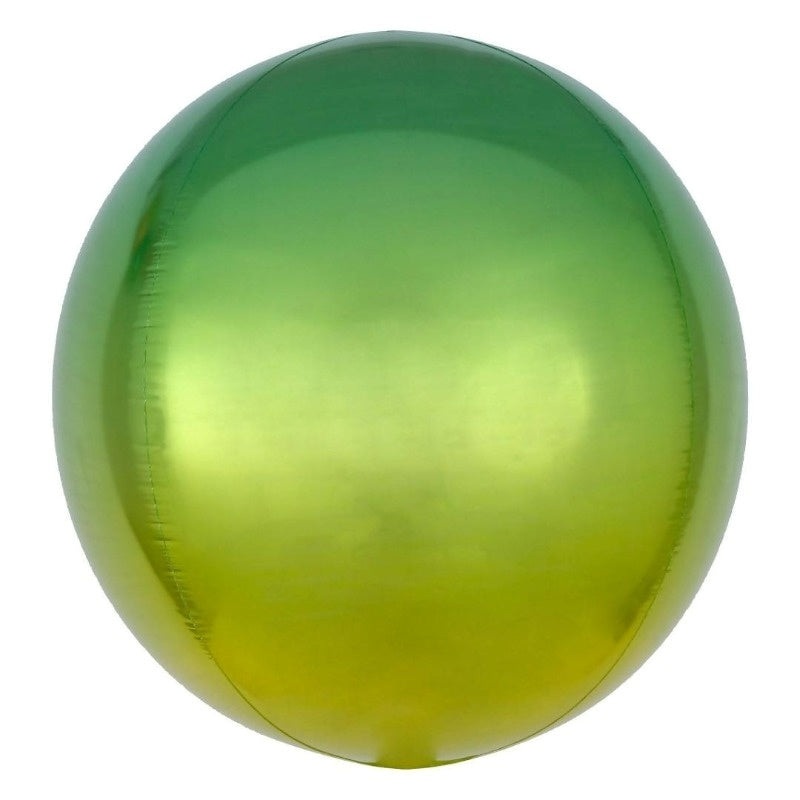 16-inch – Orbz Shape – Ombre Yellow and Green Helium-Filled Balloon