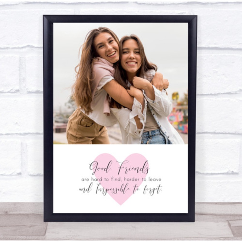 Best Friend Female Pink Photo Quote Personalised Gift Art Print – The Card Zoo