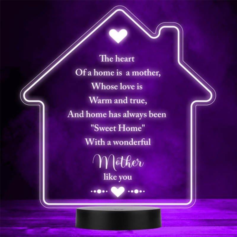 Home Poem Mother Wonderful Mum Mother’s Day Personalised Gift Colour Night Light – The Card Zoo