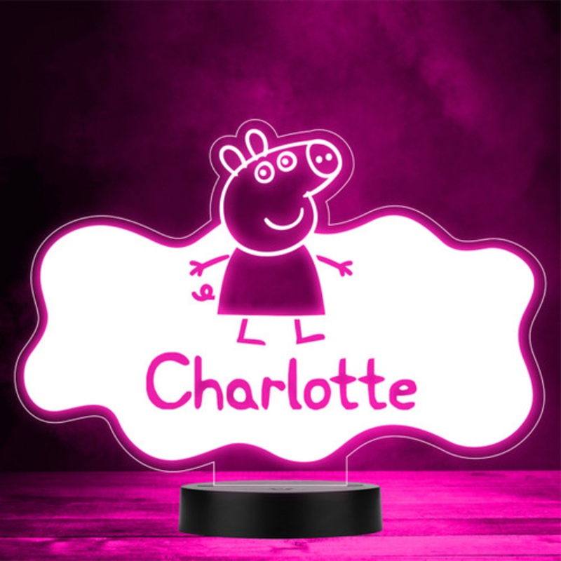 Peppa Pig Kids Tv Character Logo Style LED Personalised Gift Night Light – The Card Zoo