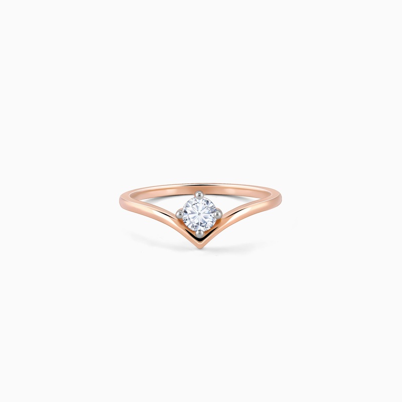 Rose Gold Opal Solitaire Lab Grown Diamond Ring