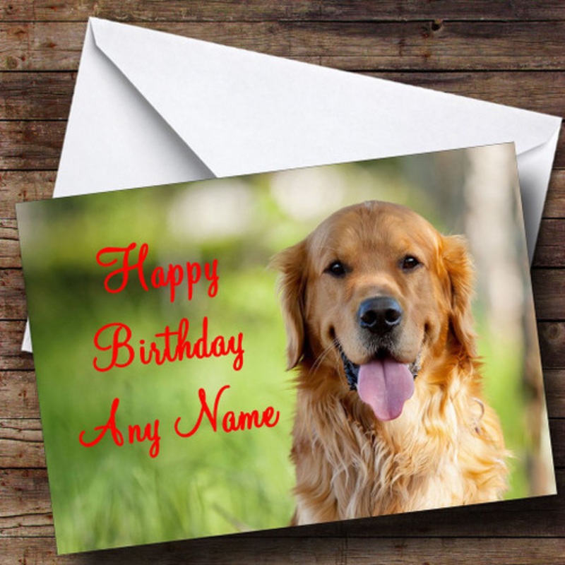 Stunning Retriever Dog Personalised Birthday Card – The Card Zoo