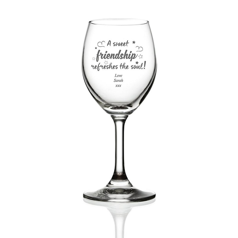 Sweet Friendship Wine Personalised Engraved Wine Glass