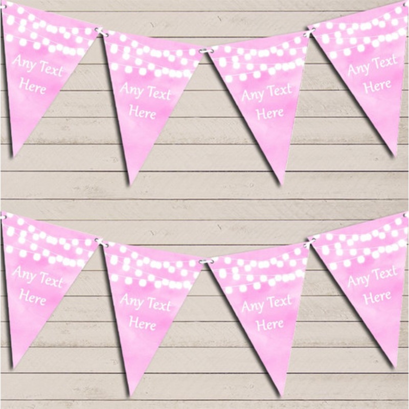 Baby Pink Watercolour Lights Birthday Bunting Garland Party Banner – The Card Zoo