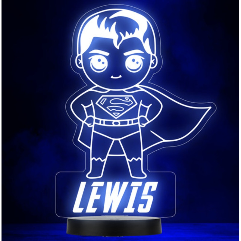 Superman Baby Superhero Personalised Gift Colour Changing Led Lamp Night Light – The Card Zoo