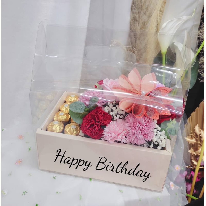 Transparent Money Flower Carry Box (Klang Valley Delivery Only)