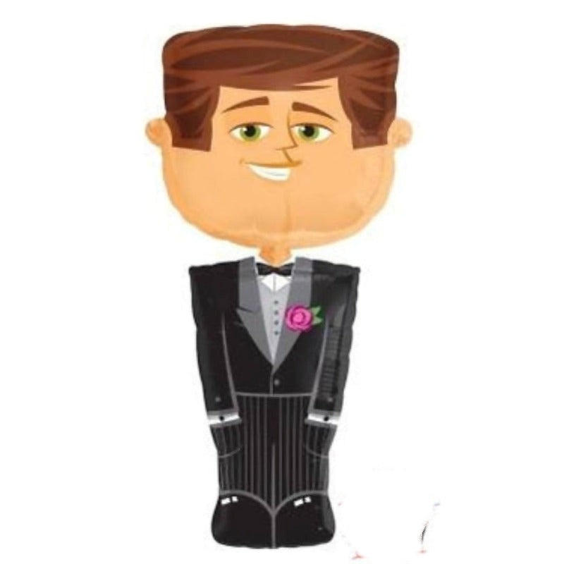 50-inch – Airwalk Wedding Groom – Helium-Filled Foil Balloon