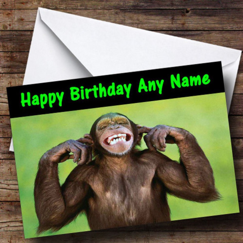Cheeky Funny Monkey Personalised Birthday Card – The Card Zoo