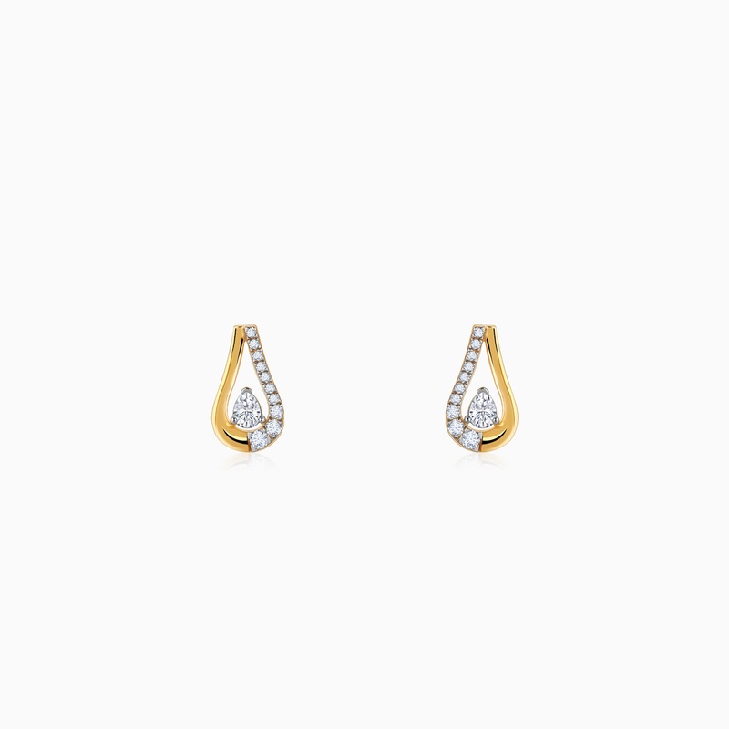 Gold Majestic Aura Diamond Earrings