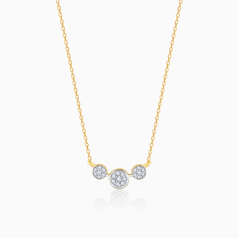 Gold Melting Hearts Diamond Necklace