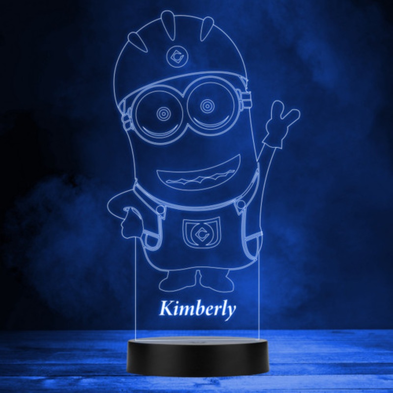 Minion Peace Personalised Gift Colour Changing LED Lamp Night Light – The Card Zoo