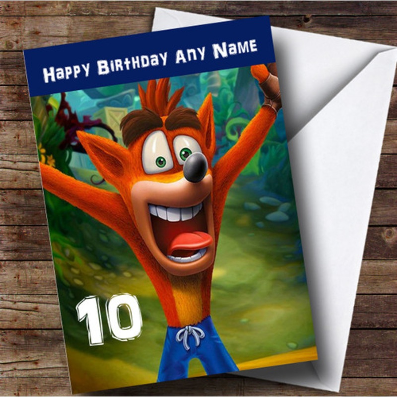 Personalised Crash Bandicoot Children’s Birthday Card – The Card Zoo