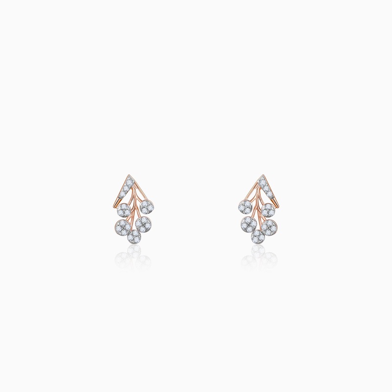 Rose Gold Cluster Diamond Earrings