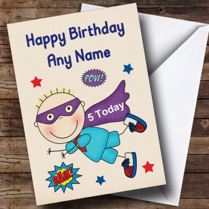 Superhero Blue Boy Any Age Personalised Children’s Birthday Card – The Card Zoo