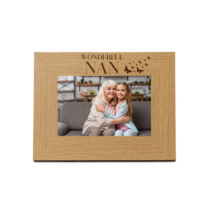 Wholesale Pack of 5 – Nan Butterfly Gift Wooden Engraved Photo Frame