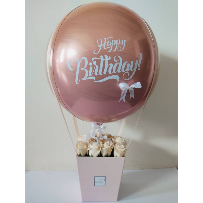 16inch Orbz Hot Air Flower Bouquet with Chocolates