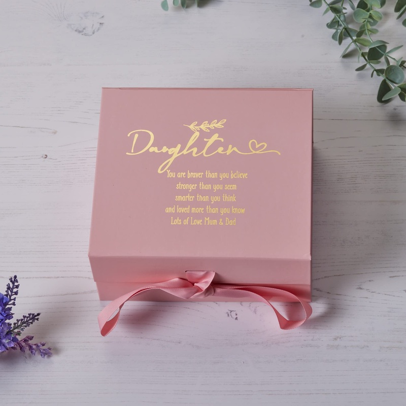 Personalised Daughter Pink Gift Box With Sentiment