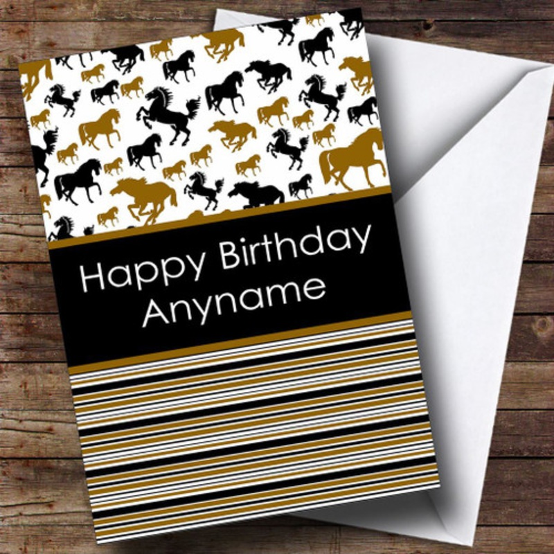 Stripy Horses Personalised Birthday Card – The Card Zoo