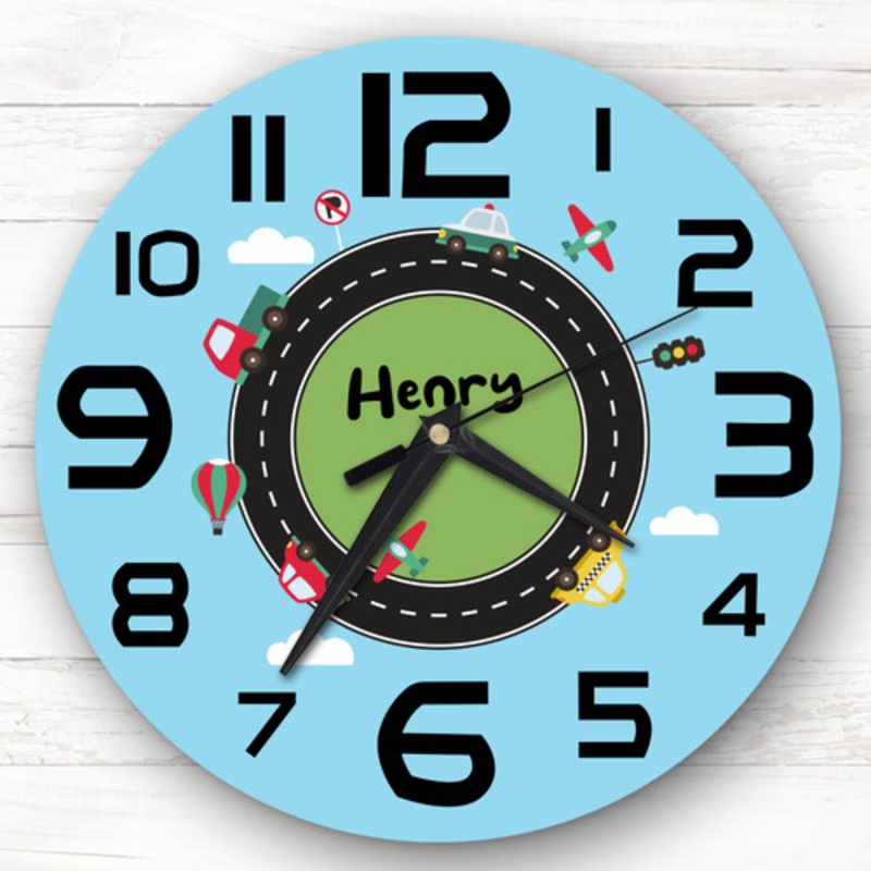 Cars Road Transport Boys Room Custom Gift Personalised Clock – The Card Zoo
