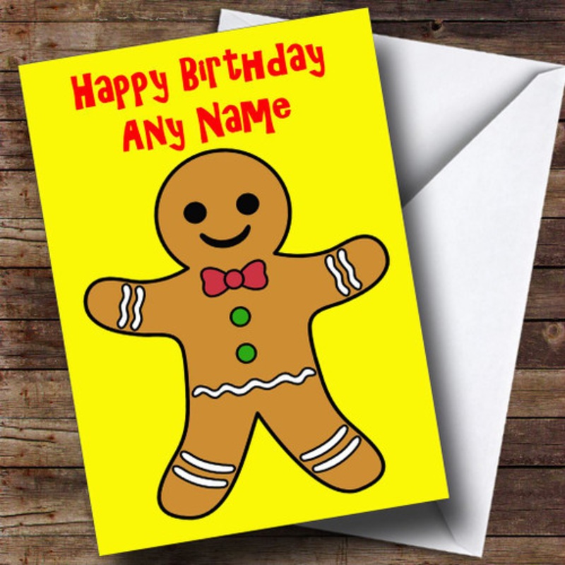 Gingerbread Man Personalised Birthday Card – The Card Zoo