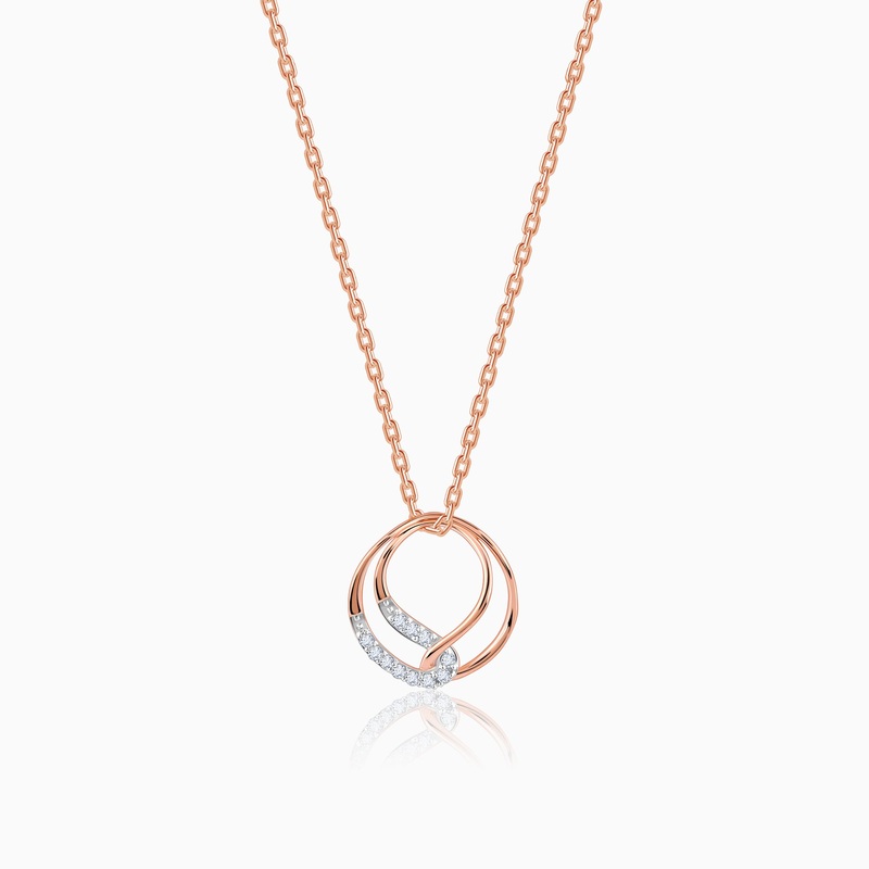 Rose Gold Oxbow Diamond Pendant