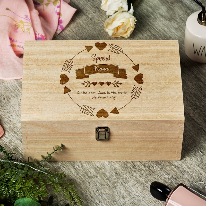 Special Nana Gift Personalised Large wooden Keepsake Box