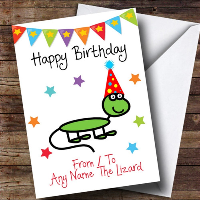 To From Pet Lizard Personalised Birthday Card – The Card Zoo