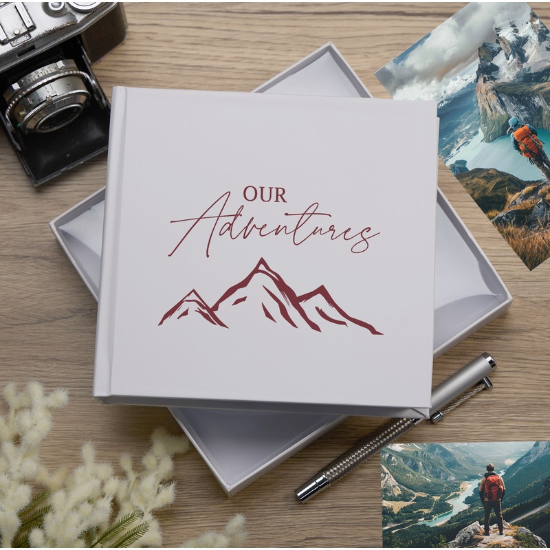 White Adventures Holiday Photo Album Holds 50 x 4  x 6  photos