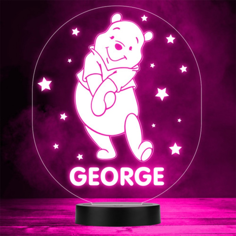 Winnie-the-Pooh Bear Cute Kids Character Stars LED Personalised Gift Night Light – The Card Zoo