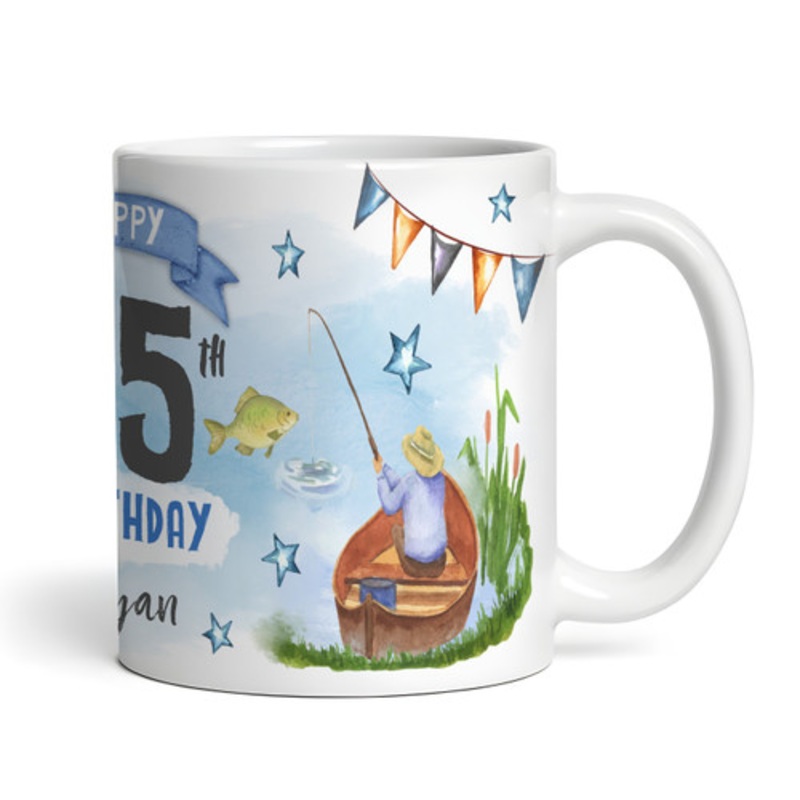 65th Birthday Gift Fishing Present For Angler For Him Photo Personalised Mug – The Card Zoo