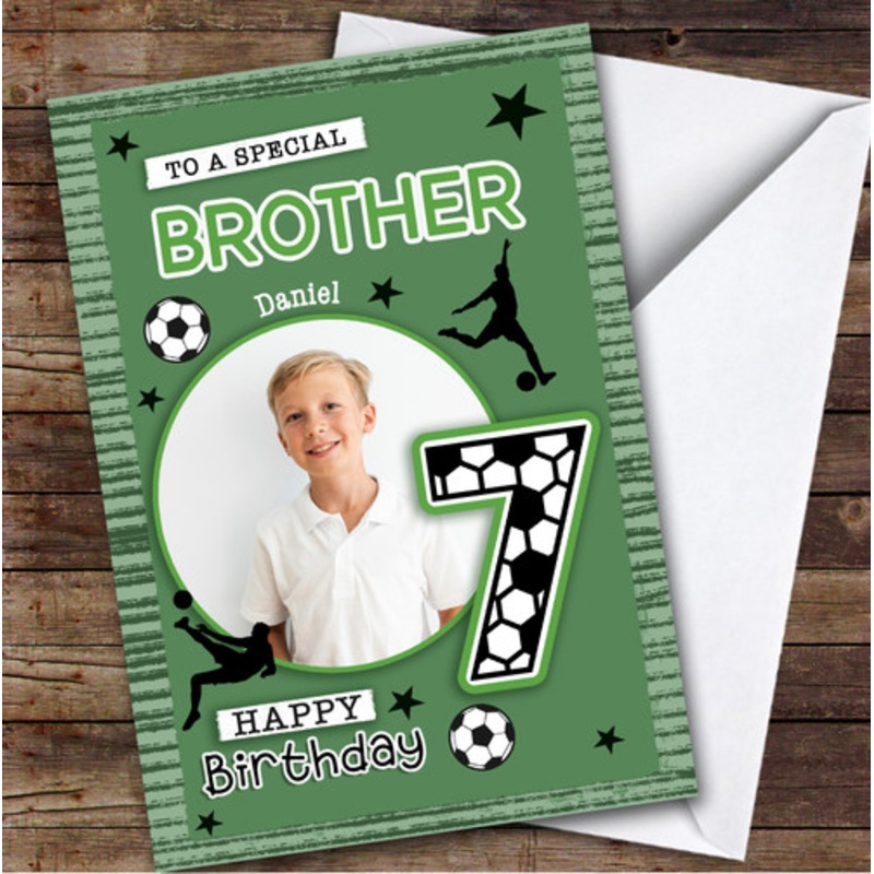7th Brother Football Photo Boys Custom Personalised Birthday Card – The Card Zoo