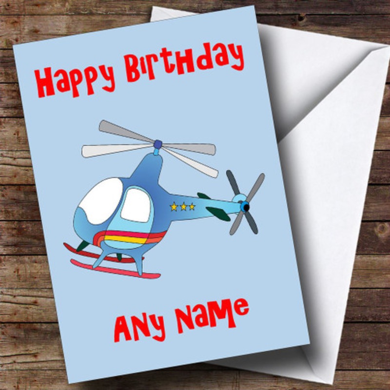 Blue Helicopter Personalised Birthday Card – The Card Zoo