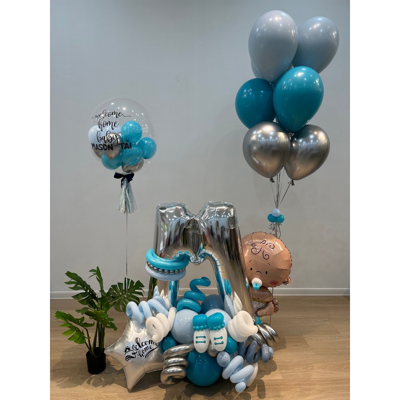Personalised Bubble & Balloon Marquee set | Greets a New Life | (Klang Valley Delivery Only)