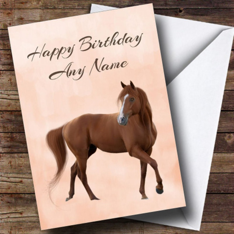 Pretty Watercolour Horse Personalised Birthday Card – The Card Zoo