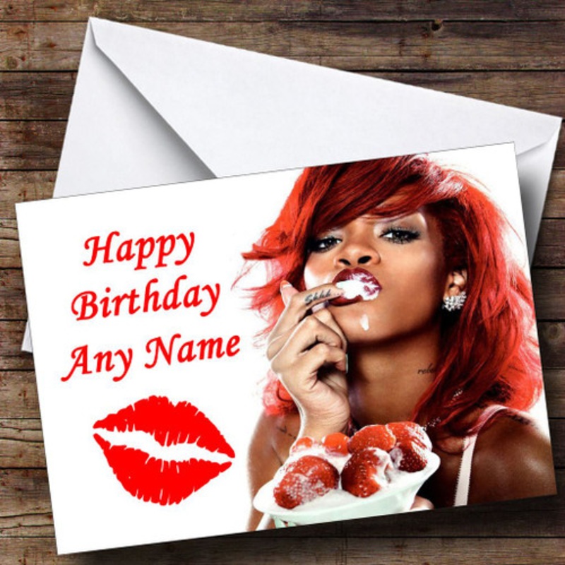 Rihanna Strawberries Personalised Birthday Card – The Card Zoo
