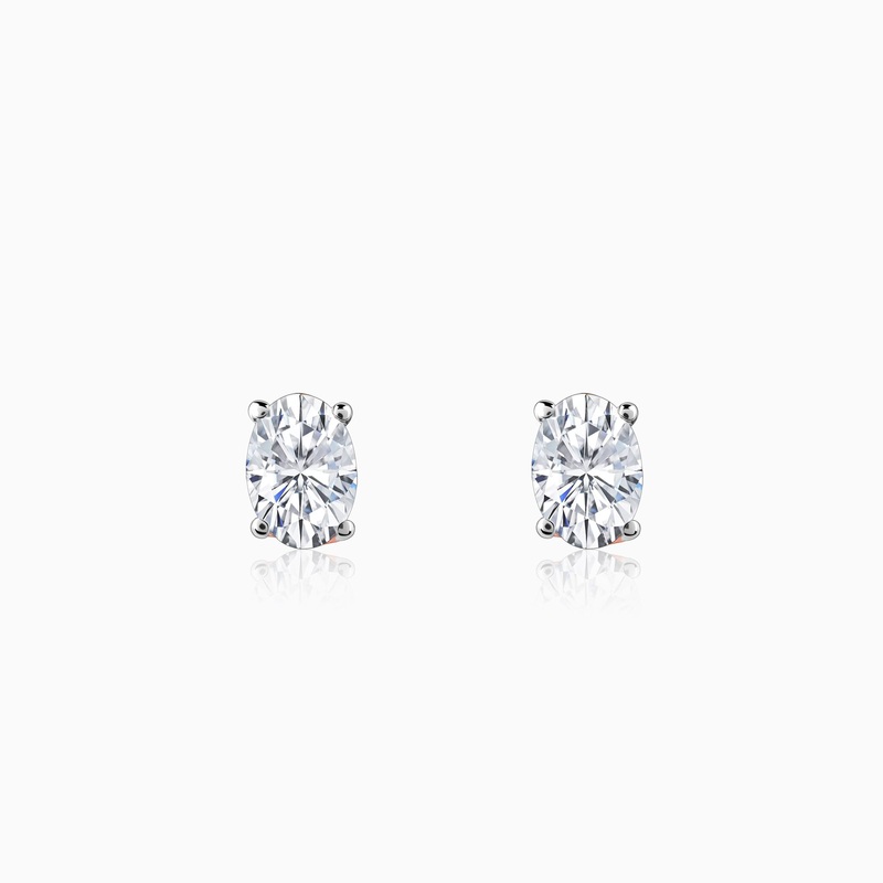 Rose Gold Ovaline Lab Grown Diamond Stud Earrings
