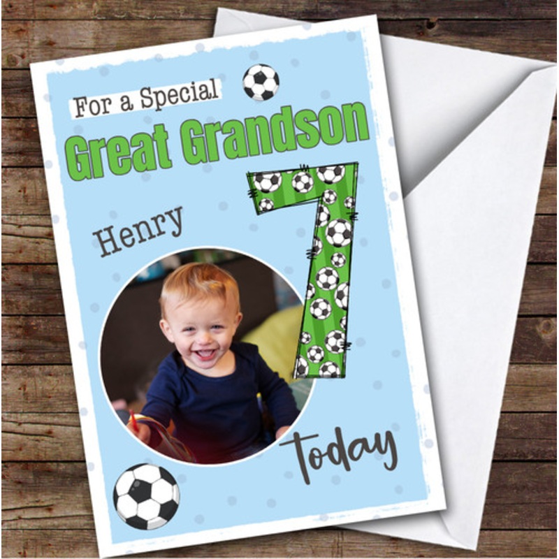 7th Great Grandson Football Boys Custom Personalised Birthday Card – The Card Zoo