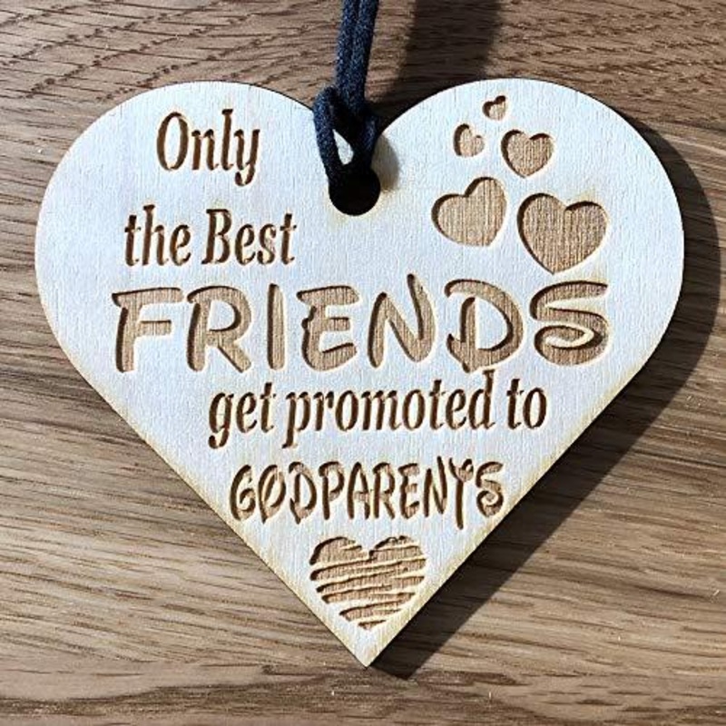 Best Friends To Godparents Gift Engraved Wooden Plaque
