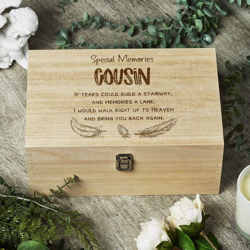 Cousin Remembrance Large Wooden Memory Keepsake Box Gift