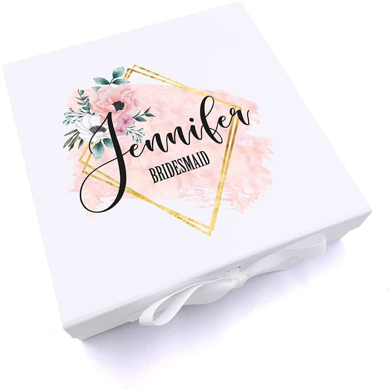 Personalised Wedding Gift Box – Bridal Party Gift – Personalised Gift Box – Maid of Honour – Personalized Bridesmaid Gift – Name and Role