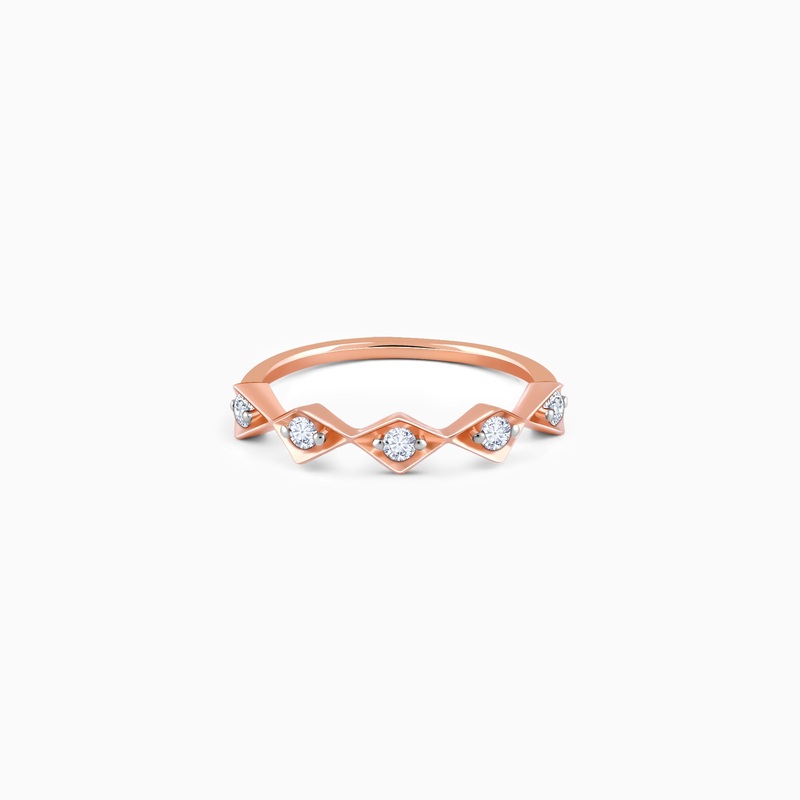 Rose Gold Cute Square Diamond Ring
