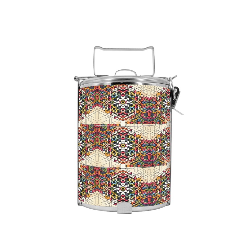BDARI Tiffin Carrier – Geometric Mandala  (Nationwide Delivery)