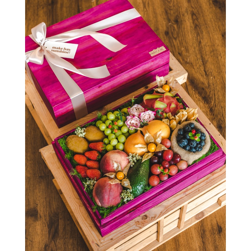 Fruit & Bark (Style C) – Signature Wooden Fruit Gift Box (Klang Valley Delivery)