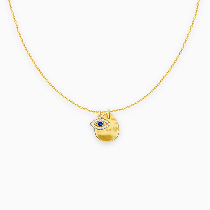 Golden Stare Of Evil Eye Necklace