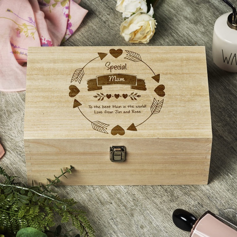 Personalised Mum Large wooden Keepsake Box Gift