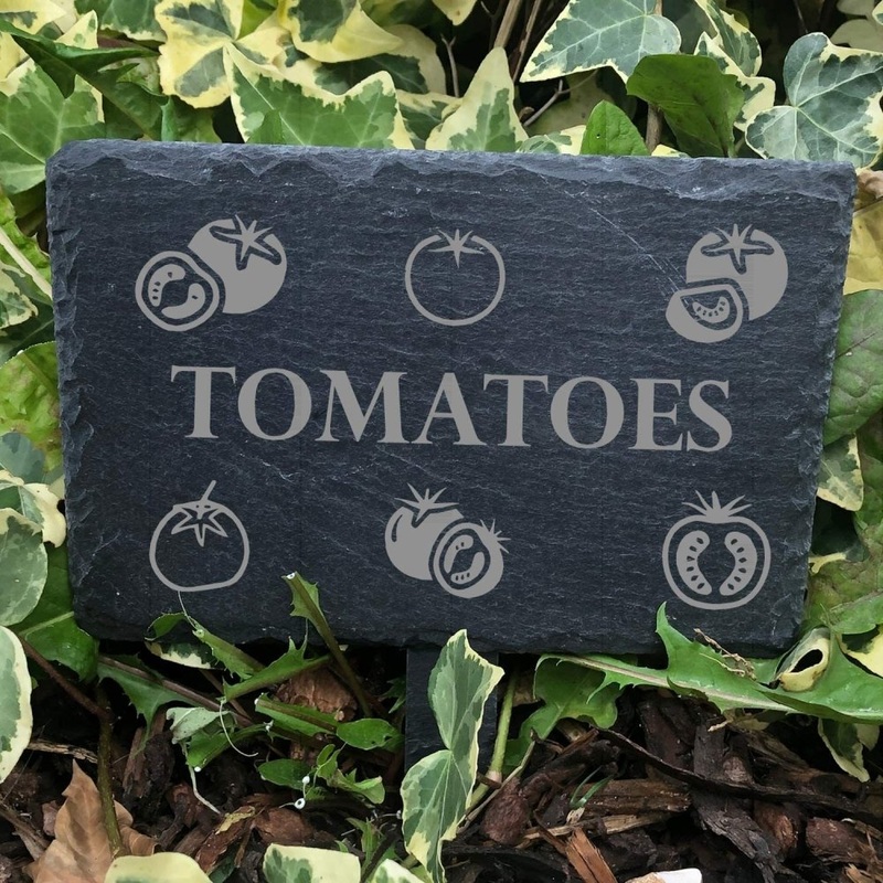 Tomatoes Stone Slate Marker For Gardens Or Vegetable Patches