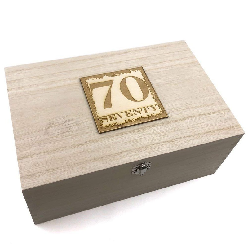 70th Birthday Gift Large Memories Keepsake Box