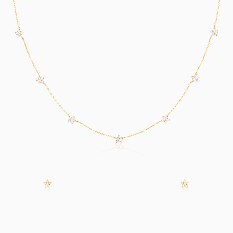 Anushka Sharma Golden Star Constellation Pendant Set