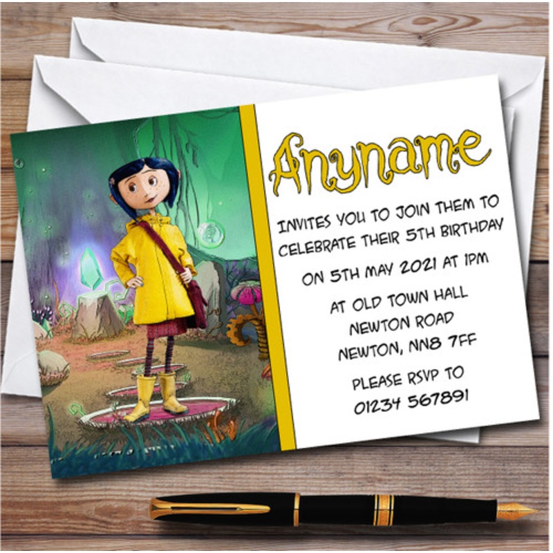 Coraline Mystical Forest Personalised Children’s Kids Birthday Party Invitations – The Card Zoo